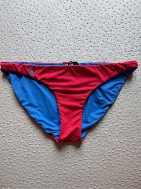 NWT Polo Ralph Lauren Red Blue Reversible Hipster Americana Bikini Bottoms Sz L